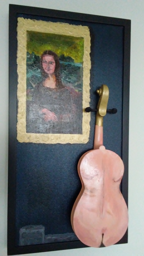 Mona Lisa Studying Nude Violin Lady
