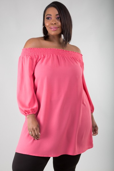 Blushing Off Shoulder Tunic