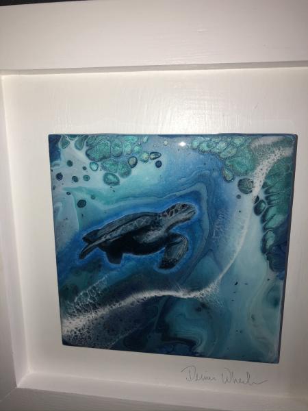 Hand Painted Sea Turtle over Acrylic picture