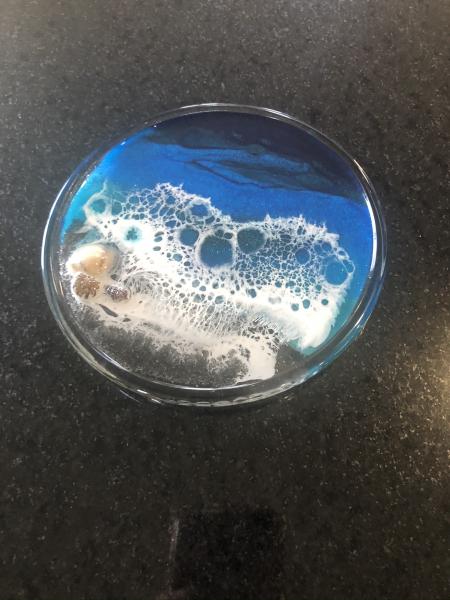 Ocean Inspired Trinket Dish with Sand and Seashells picture