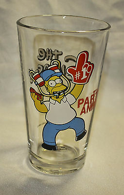 The Simpsons Homer Party Animal Illustrated Pint Glass, NEW UNUSED picture