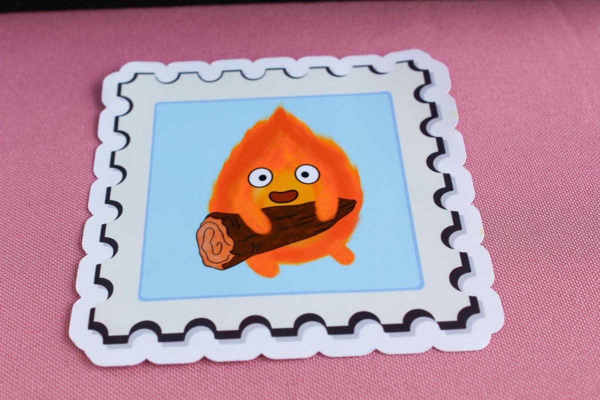 Cute Fire Spirit Vinyl Sticker, Kawaii Fire Character Decal, Waterproof Fantasy Sticker, Whimsical Character Art, Cute Vinyl Sticker Gift picture