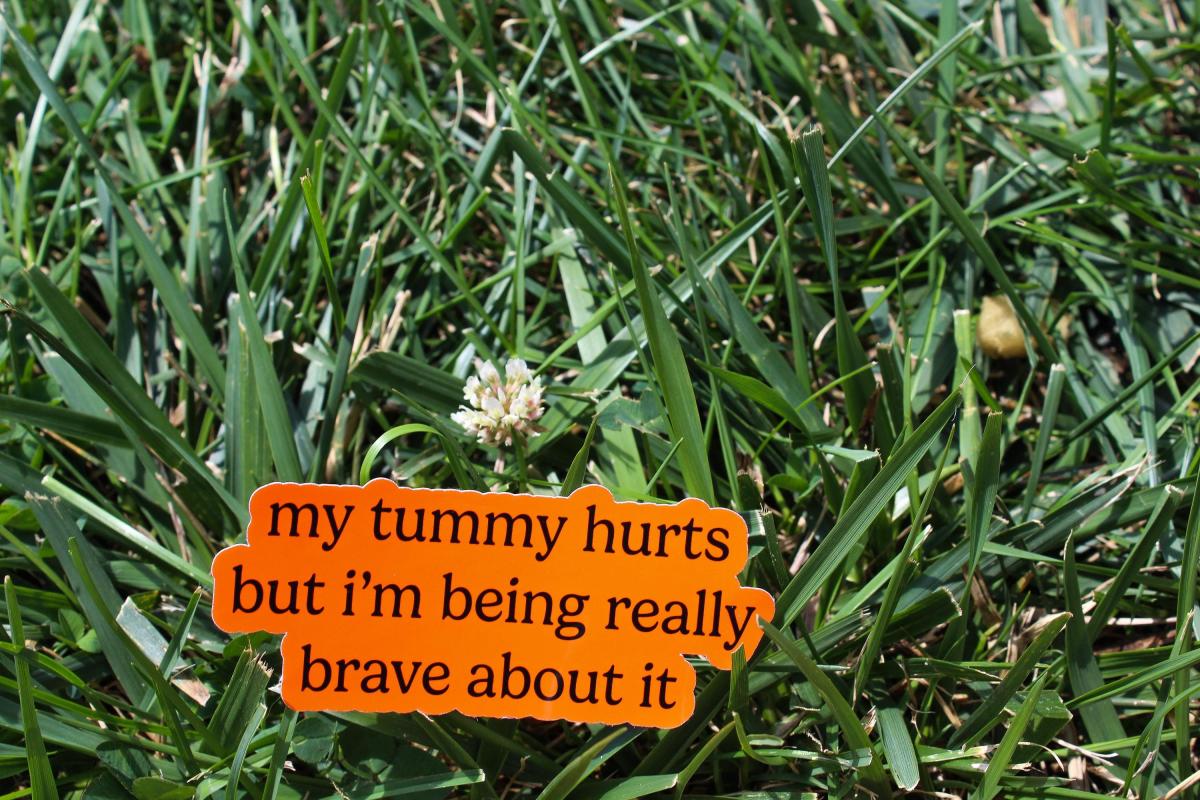 My Tummy Hurts Sticker, Funny Stomach Sticker, Relatable Meme Vinyl Sticker, Waterproof Laptop Sticker, Water Bottle Sticker, Cute Gift picture