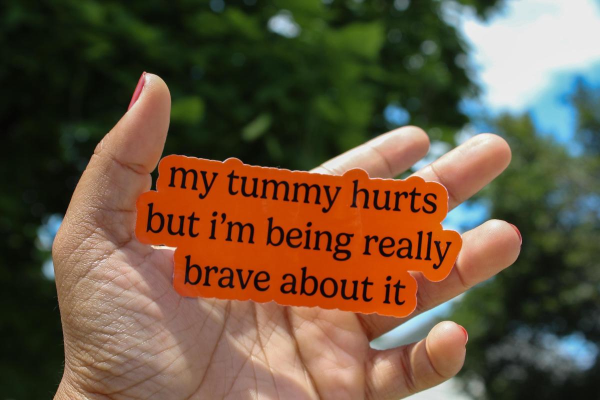 My Tummy Hurts Sticker, Funny Stomach Sticker, Relatable Meme Vinyl Sticker, Waterproof Laptop Sticker, Water Bottle Sticker, Cute Gift picture