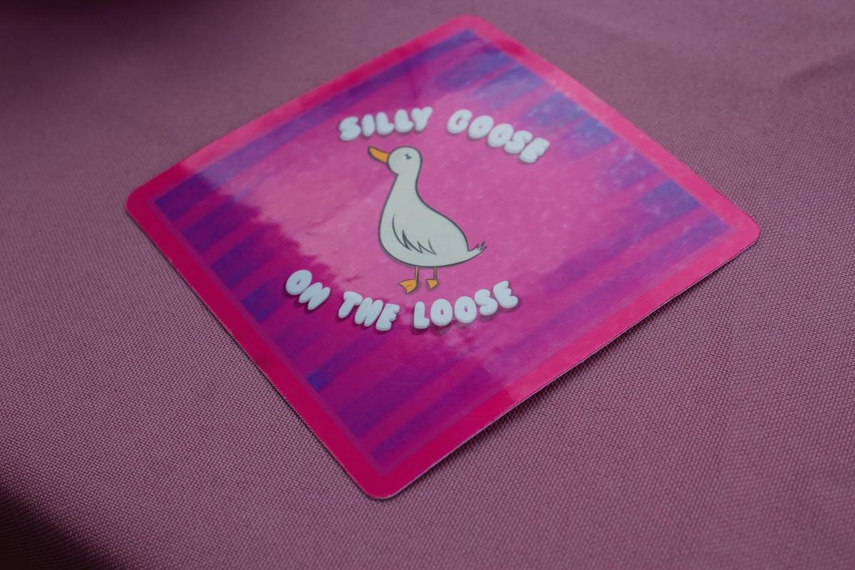 Silly Goose on the Loose Sticker | Funny Goose Vinyl Sticker | Waterproof Laptop Sticker | Cute Animal Decal | Goose Gift picture