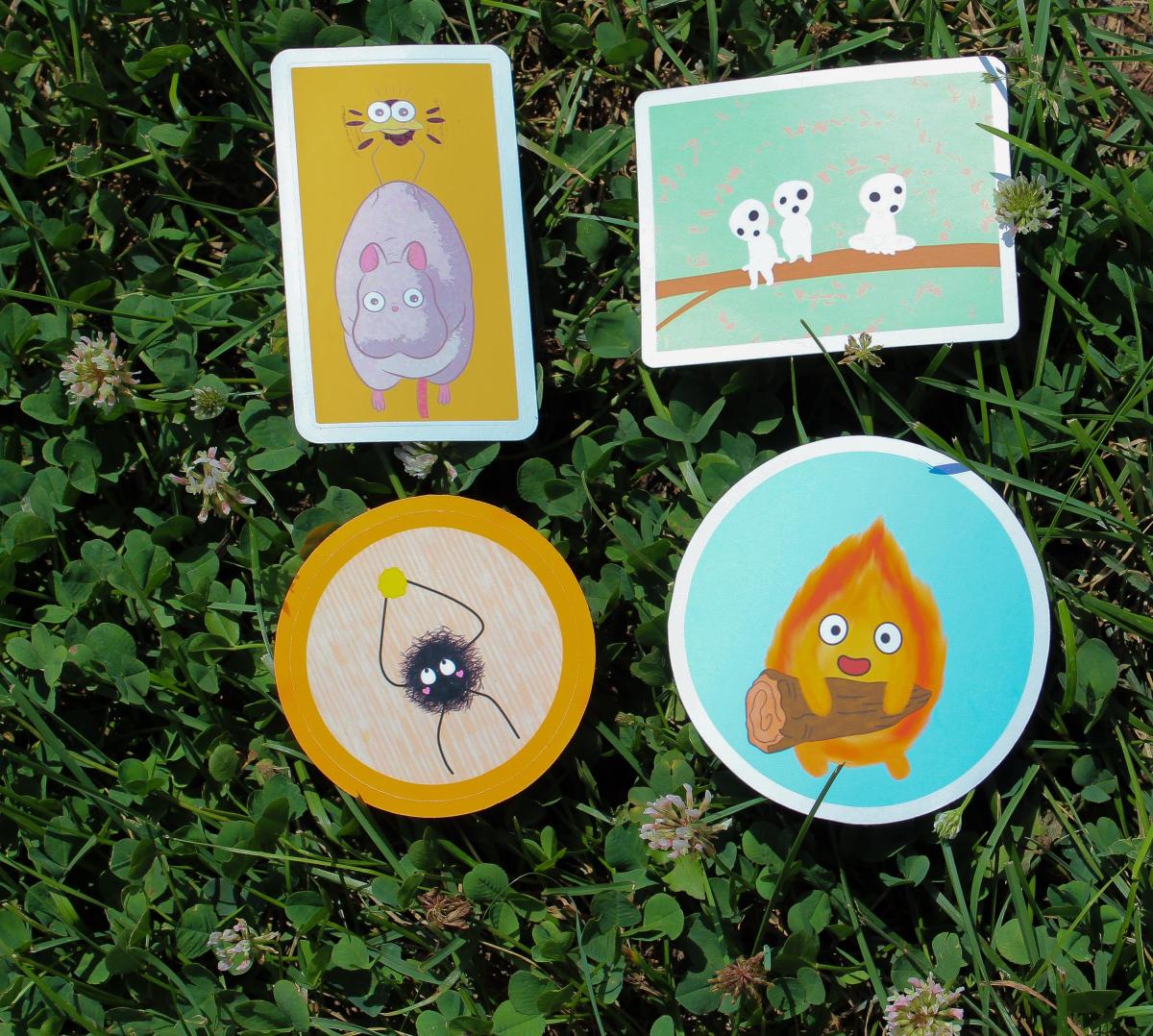 Set of 4 Waterproof Vinyl Stickers | Cute Whimsical Character Decals | Original Fan Art Collection | Gift for Animation Fans picture
