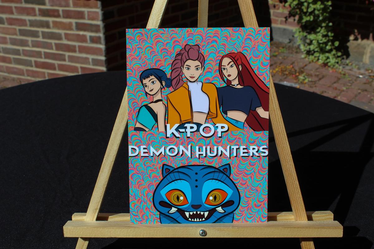 Fantasy Pop Trio Wall Art | Colorful Girl Group Illustration | 5x7 Print picture