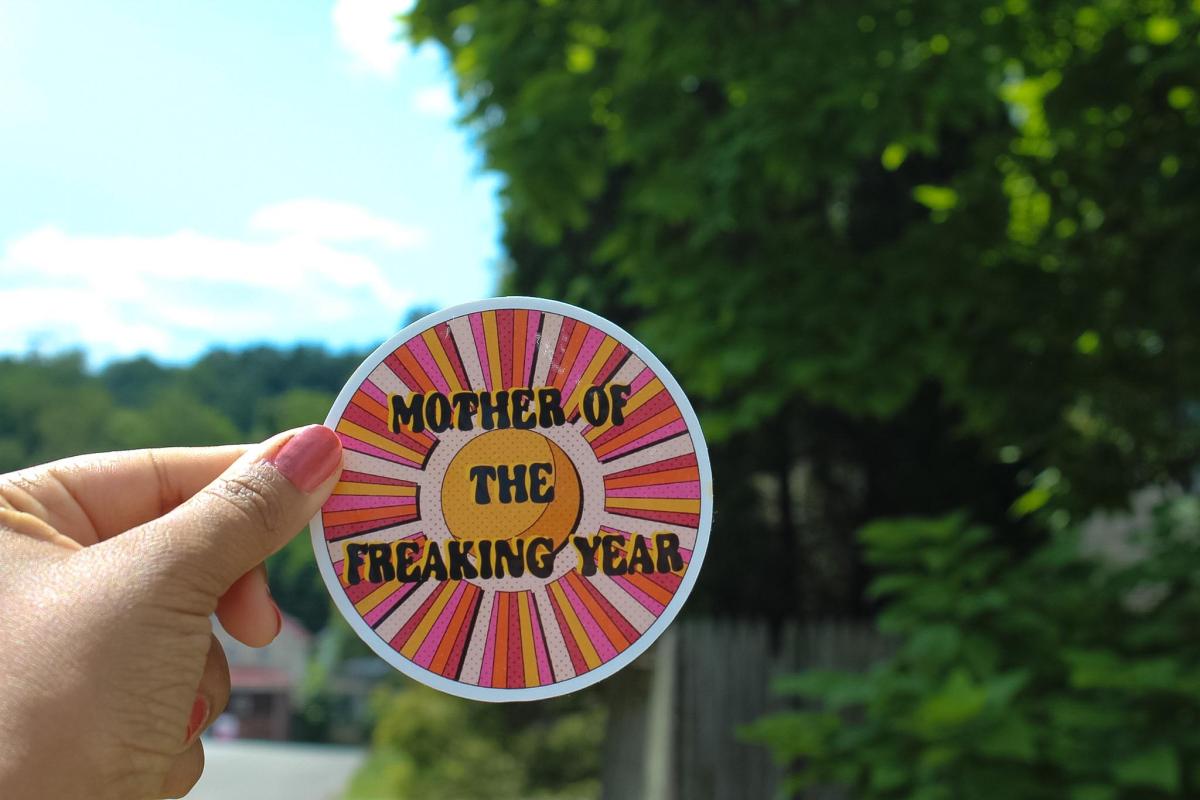 Mother of the Freaking Year Vinyl Sticker, Funny Mom Sticker, Waterproof Mom Decal, Mother's Day Gift, Cute Retro Sticker, Mom Gift picture