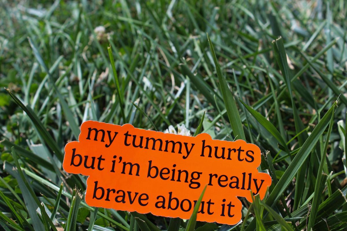 My Tummy Hurts Sticker, Funny Stomach Sticker, Relatable Meme Vinyl Sticker, Waterproof Laptop Sticker, Water Bottle Sticker, Cute Gift picture