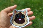 Cute Siamese Cat Sticker | Sad Kitty Vinyl Sticker | Cartoon Cat Decal | Waterproof Laptop Sticker | Cat Lover Gift | Cute Animal Sticker