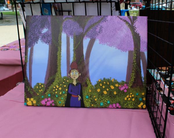 Persephone Goddess Canvas Wall Art, Greek Mythology Decor, Fantasy Canvas Print, Mythology Artwork Cottagecore Wall Decor, Purple Forest Art