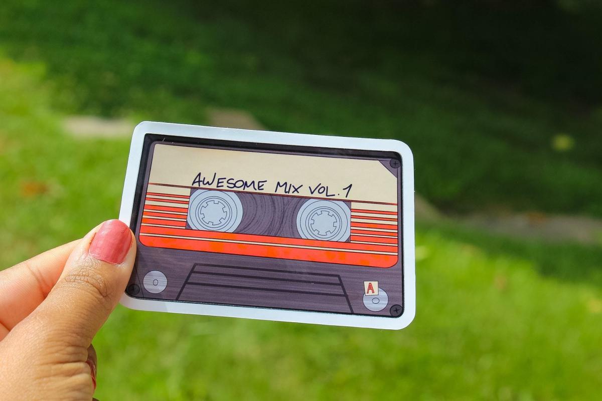 Cosmic Mixtape Vinyl Sticker | Retro Cassette Tape Decal | Waterproof Vintage Music Sticker | 80s Aesthetic picture