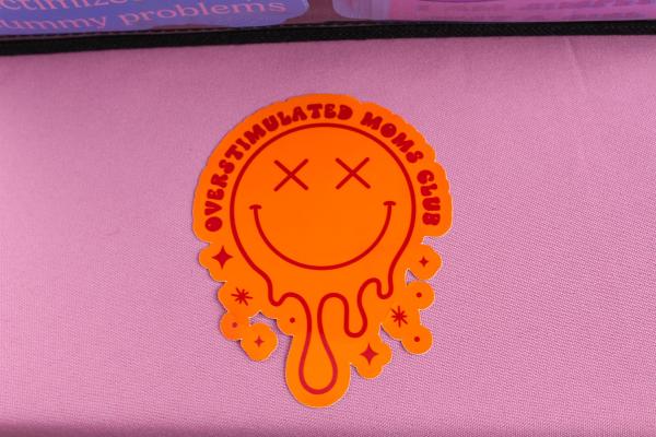 Overstimulated Moms Club Sticker | Funny Mom Sticker | Vinyl Sticker | Mom Life Decal | Parenting Humor | Laptop & Water Bottle Sticker