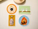 Set of 4 Waterproof Vinyl Stickers | Cute Whimsical Character Decals | Original Fan Art Collection | Gift for Animation Fans