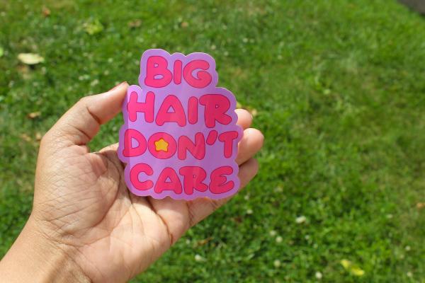 Big Hair Don't Care Sticker, Hair Stylist Sticker, Cute Salon Vinyl Sticker, Hairdresser Gift, Waterproof Laptop Sticker, Beauty Lover Decal