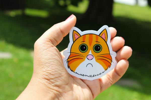 Orange Tabby Cat Sticker, Cute Orange Cat Vinyl Sticker, Funny Kitty Decal, Waterproof Laptop Sticker, Water Bottle Sticker, Cat Lover Gift