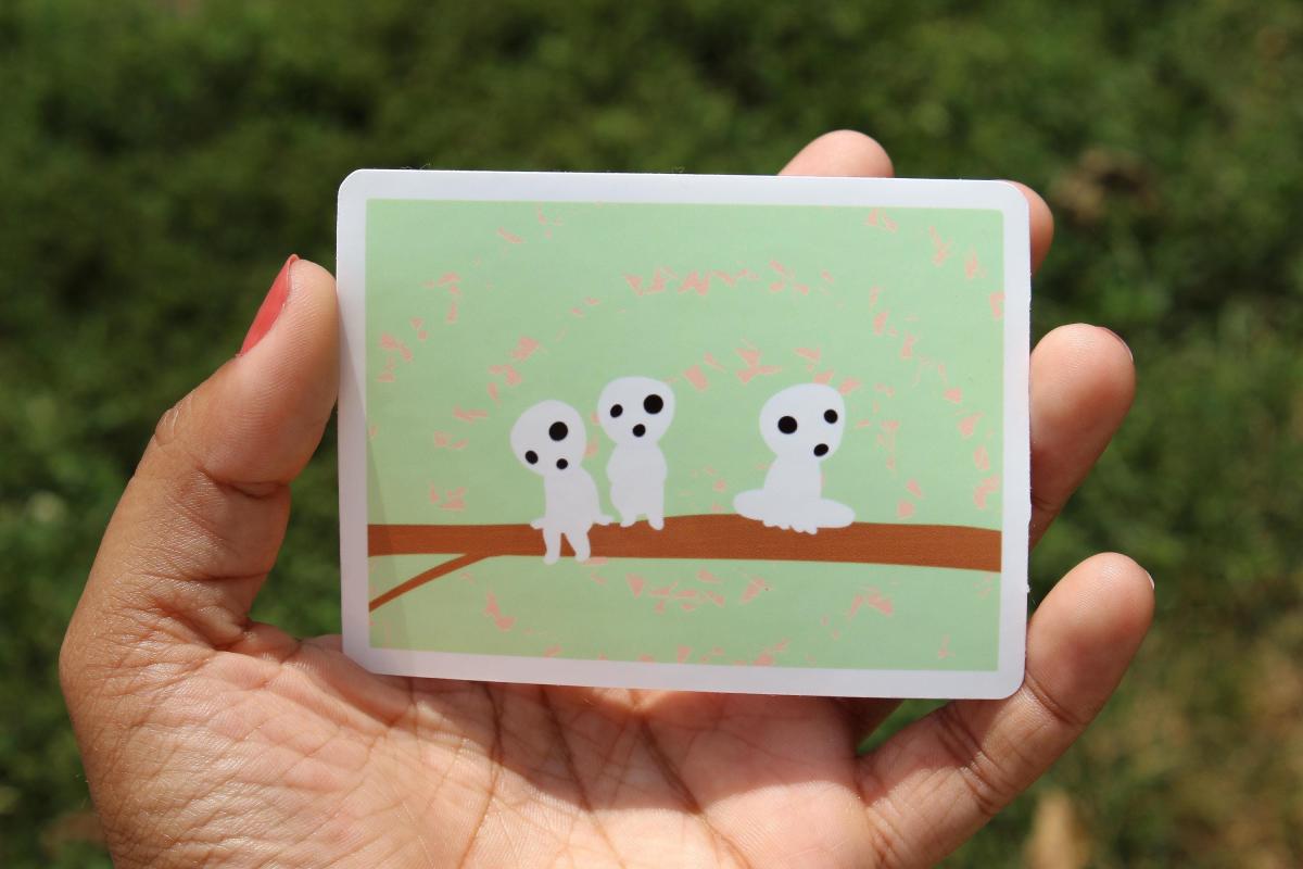 Kodama Forest Spirits Sticker, Tree Spirit Vinyl Sticker, Cute Forest Creature Sticker, Nature, Anime Inspired Art, Laptop Sticker picture