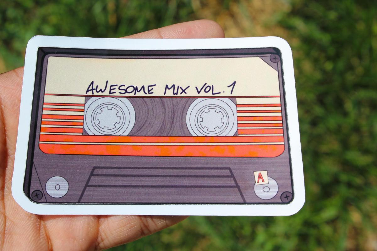 Cosmic Mixtape Vinyl Sticker | Retro Cassette Tape Decal | Waterproof Vintage Music Sticker | 80s Aesthetic picture