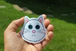 Cute White Cat Sticker | Sad Kitty Vinyl Sticker | Cartoon Cat Decal | Waterproof Laptop Sticker | Cat Lover Gift | Cute Animal Sticker
