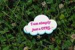 Just a Girl Vinyl Sticker | Cute Pink Aesthetic Sticker | Waterproof Cloud Decal | Coquette Sticker | Girly Laptop Sticker