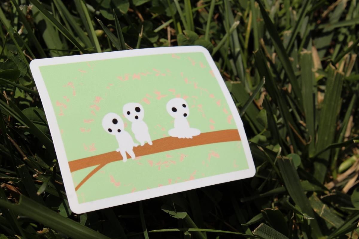 Kodama Forest Spirits Sticker, Tree Spirit Vinyl Sticker, Cute Forest Creature Sticker, Nature, Anime Inspired Art, Laptop Sticker picture