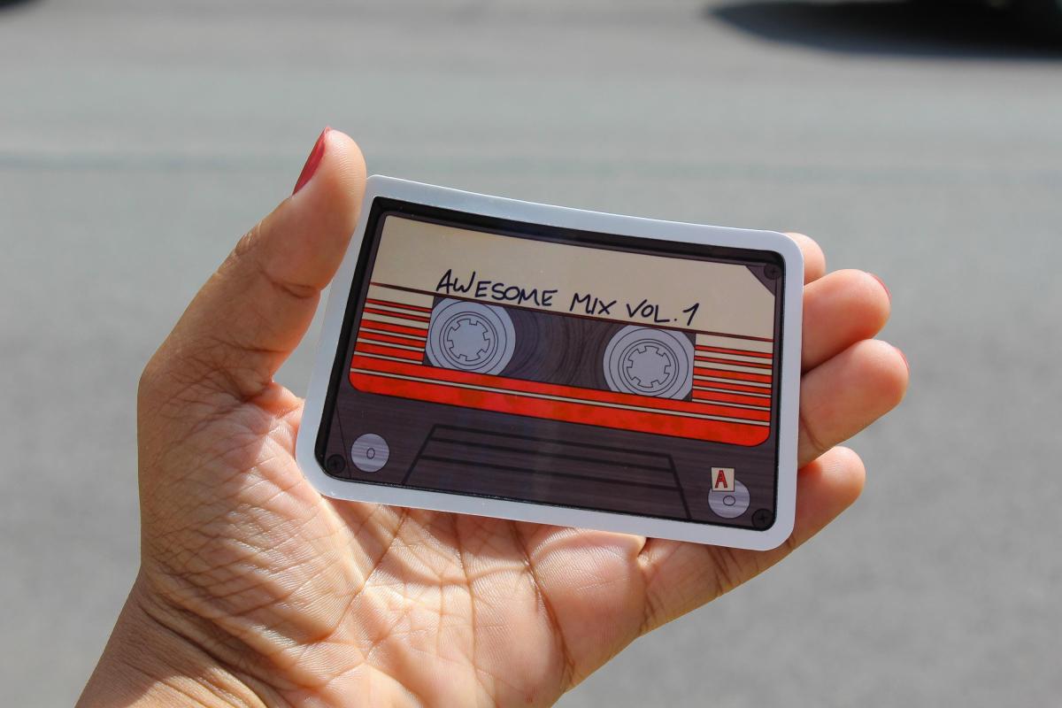 Cosmic Mixtape Vinyl Sticker | Retro Cassette Tape Decal | Waterproof Vintage Music Sticker | 80s Aesthetic picture