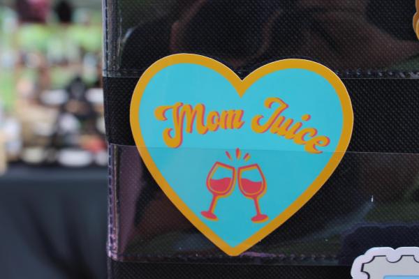Mom Juice Vinyl Sticker | Funny Mom Sticker | Waterproof Laptop Sticker | Water Bottle Decal | Wine Mom Gift | Cute Heart Sticker | Mom Life