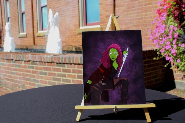 Green Space Warrior Wall Art | Cosmic Hero Inspired Illustration | Sci-Fi Room Decor | Action Character Artwork | Neon Fantasy Poster