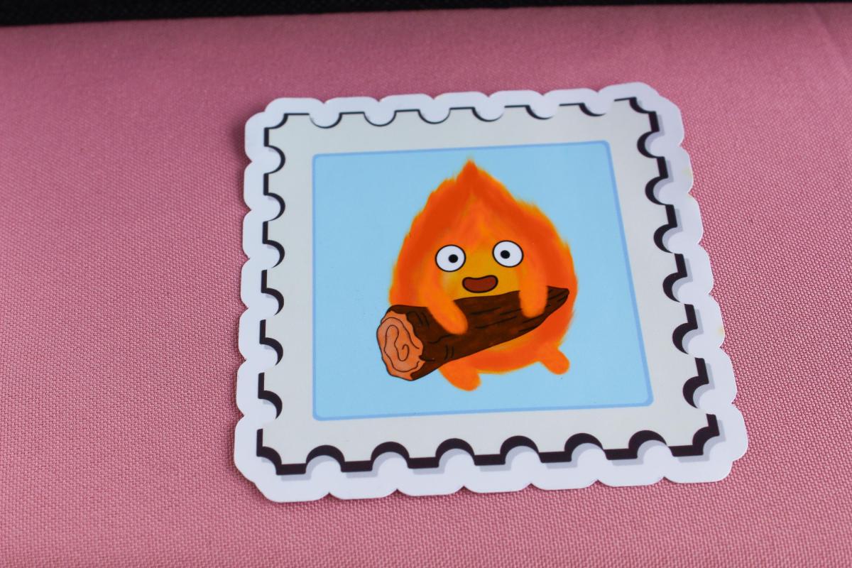 Cute Fire Spirit Vinyl Sticker, Kawaii Fire Character Decal, Waterproof Fantasy Sticker, Whimsical Character Art, Cute Vinyl Sticker Gift picture