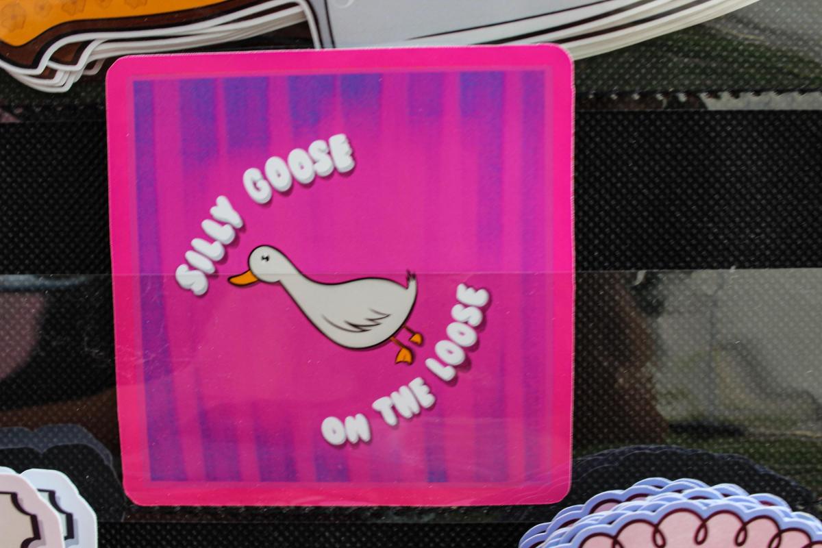 Silly Goose on the Loose Sticker | Funny Goose Vinyl Sticker | Waterproof Laptop Sticker | Cute Animal Decal | Goose Gift picture