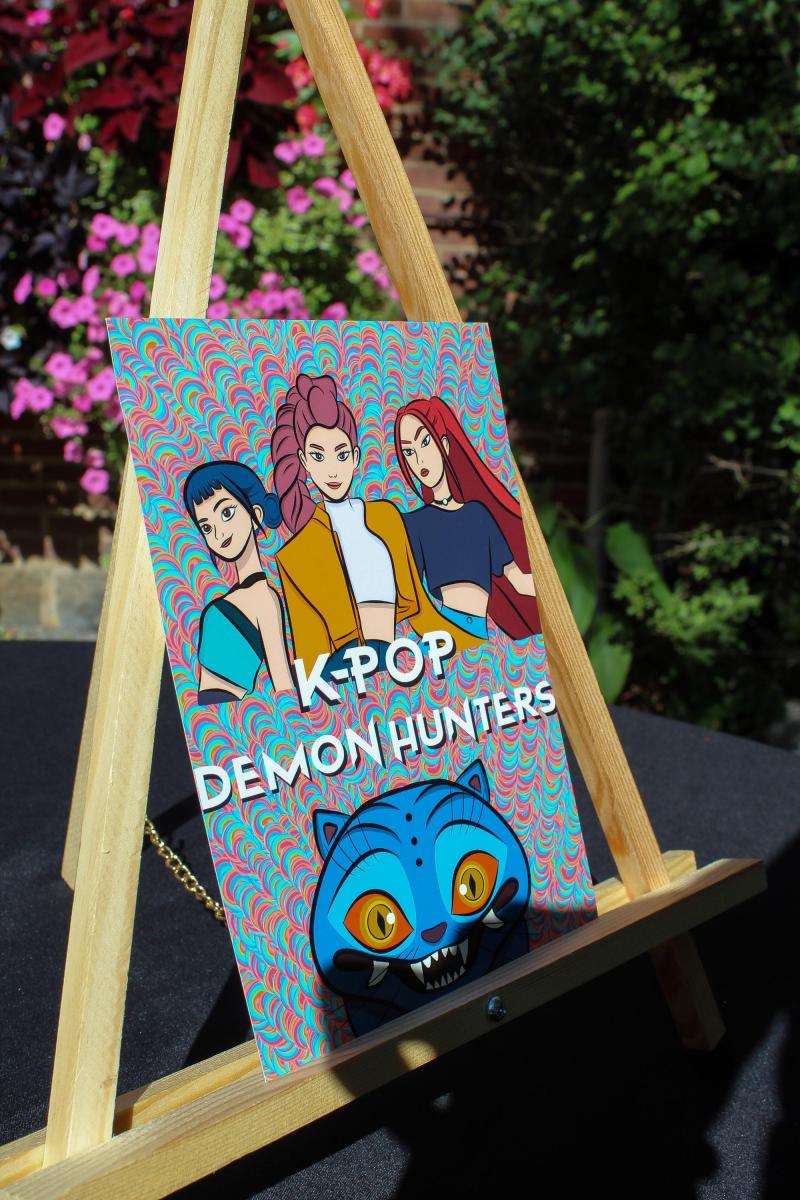 Fantasy Pop Trio Wall Art | Colorful Girl Group Illustration | 5x7 Print picture