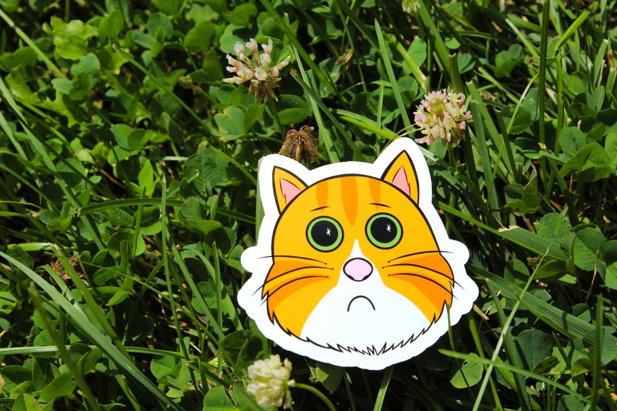 Orange Tabby Cat Sticker, Cute Orange Cat Vinyl Sticker, Funny Kitty Decal, Waterproof Laptop Sticker, Water Bottle Sticker, Cat Lover Gift picture