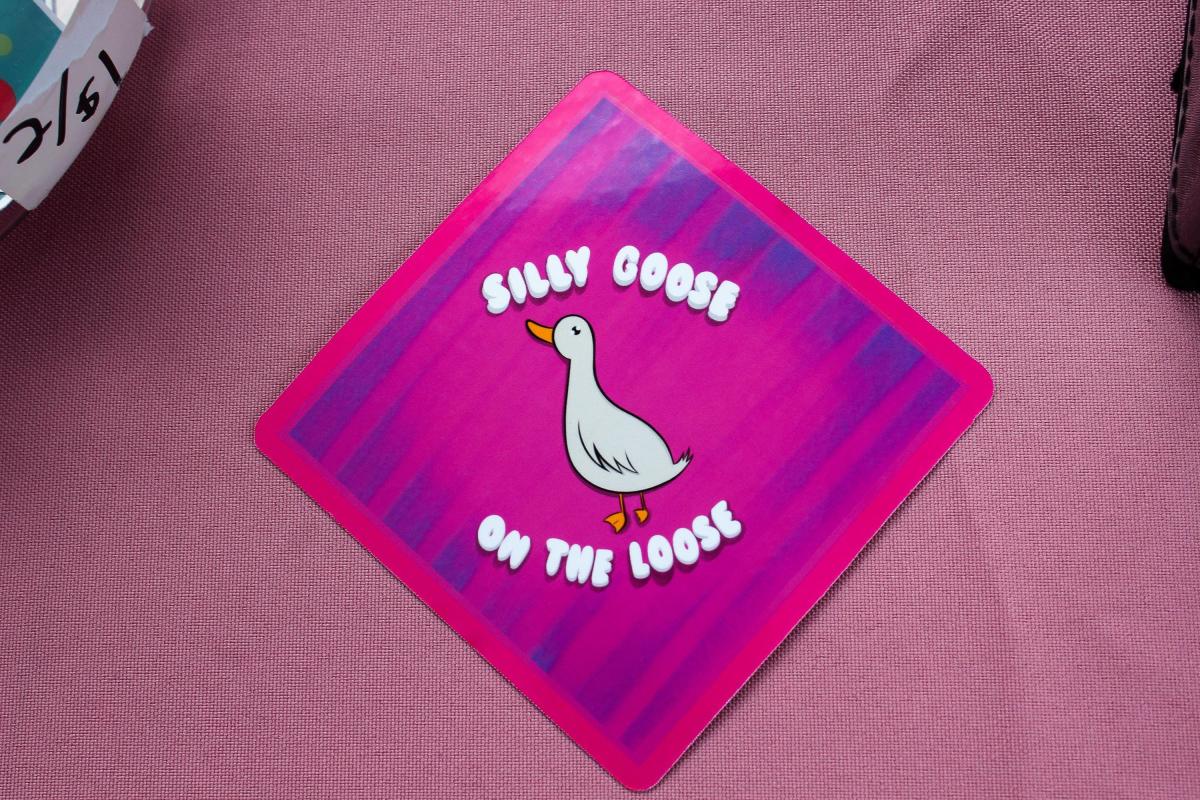 Silly Goose on the Loose Sticker | Funny Goose Vinyl Sticker | Waterproof Laptop Sticker | Cute Animal Decal | Goose Gift picture