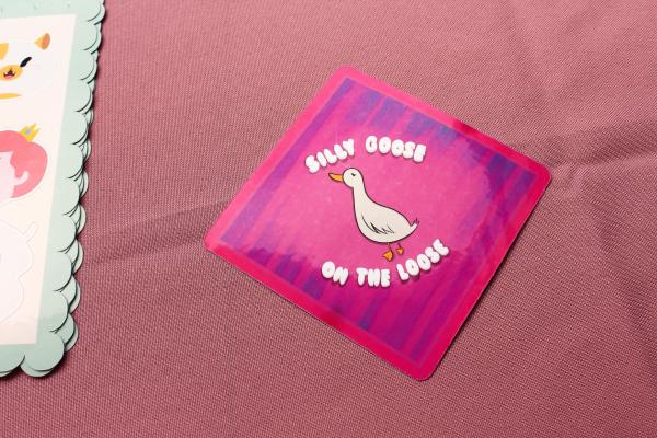 Silly Goose on the Loose Sticker | Funny Goose Vinyl Sticker | Waterproof Laptop Sticker | Cute Animal Decal | Goose Gift
