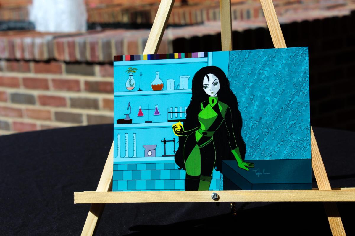 Green Supervillain Inspired Wall Art | Cartoon Action Heroine Print | Retro Animation Style Decor | Villain Character Artwork | 5x7 Gift picture