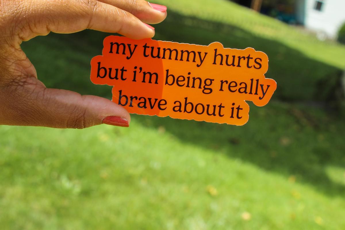 My Tummy Hurts Sticker, Funny Stomach Sticker, Relatable Meme Vinyl Sticker, Waterproof Laptop Sticker, Water Bottle Sticker, Cute Gift picture