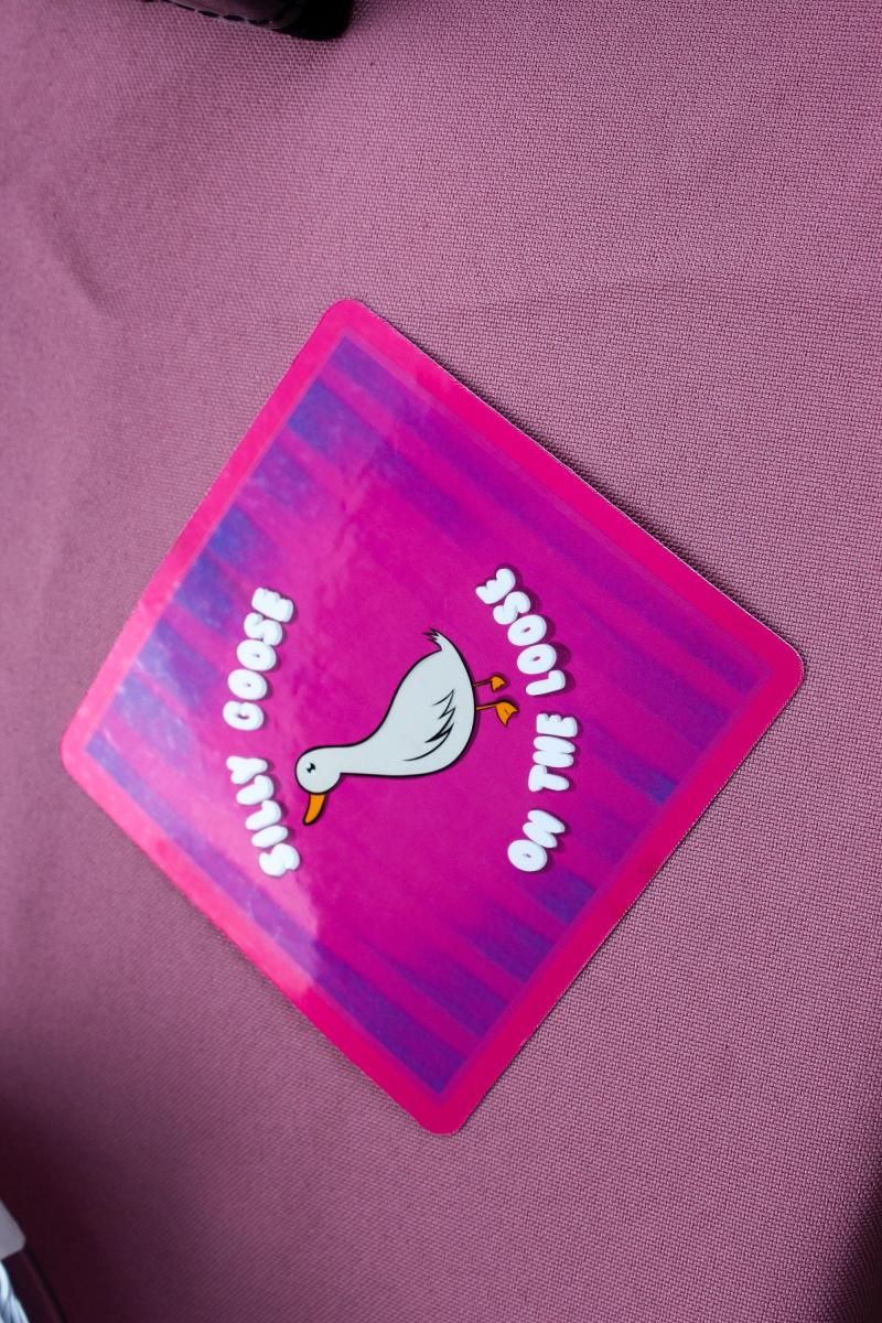 Silly Goose on the Loose Sticker | Funny Goose Vinyl Sticker | Waterproof Laptop Sticker | Cute Animal Decal | Goose Gift picture