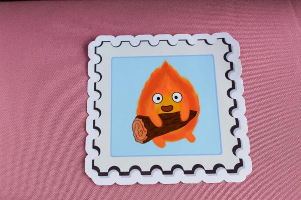 Cute Fire Spirit Vinyl Sticker, Kawaii Fire Character Decal, Waterproof Fantasy Sticker, Whimsical Character Art, Cute Vinyl Sticker Gift