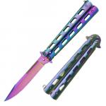 Monarch Rainbow Butterfly Knife Balisong