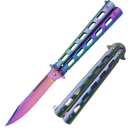 Monarch Rainbow Butterfly Knife Balisong