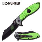 Green Z-Hunter SPRING ASSISTED KNIFE 4.5" CLOSED