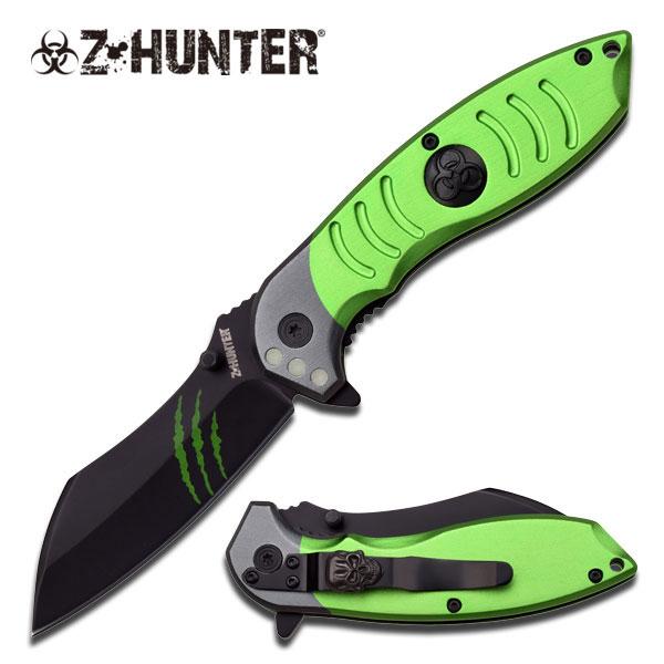 Green Z-Hunter SPRING ASSISTED KNIFE 4.5" CLOSED