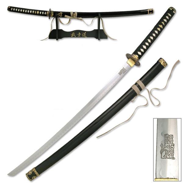 Kill Bill Bride's Sword Replica Movie Katana Lion Engraved Blade w Display Stand picture