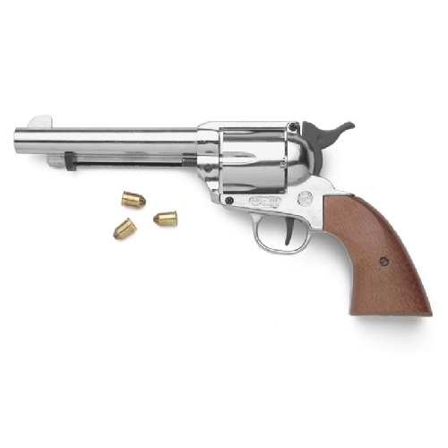 Old West M1873 Nickel Finish Blank Firing Revolver