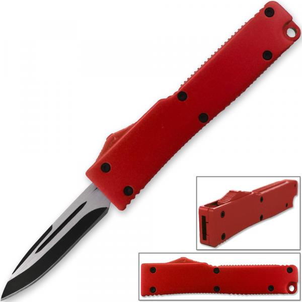 Electrifying California Legal OTF Dual Action Knife Red picture