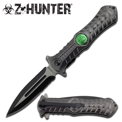 Zombie Hunting Combat Stiletto Style Spring Assisted Knife