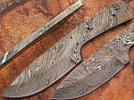 Custom Made Damascus Steel Skinner Knife (Blank Blade) 8in 1095 Steel