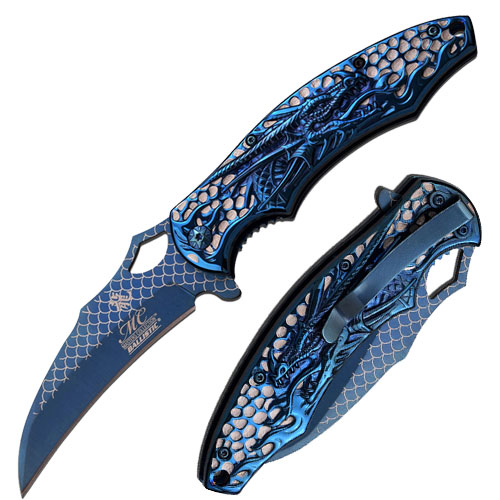 Blue Dragon Collection Spring Assisted Knife
