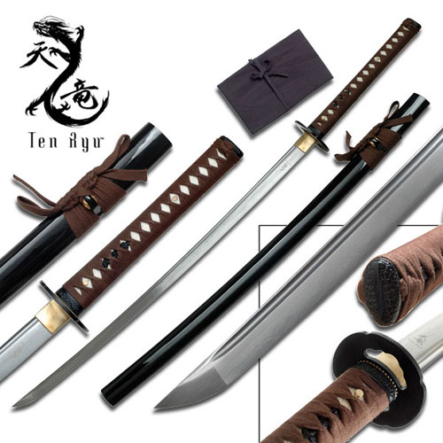 Ten Ryu - Sharp Damascus Steel Katana Sword 1