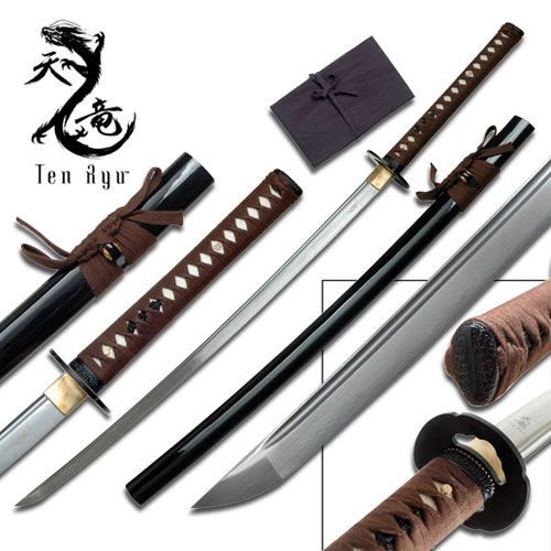 Ten Ryu - Sharp Damascus Steel Katana Sword 1 picture